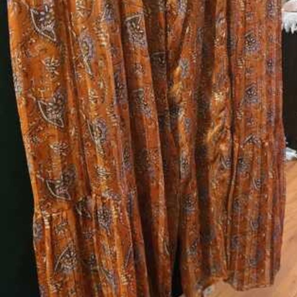 Paisley Palazzo waist Tie Lounge Pants Orange - Picture 12 of 16